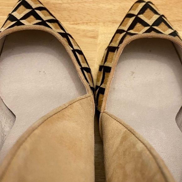 FarylRobin Women’s Hairy Almond Toe Chevron Print and Solid Tan High Heels - Picture 9 of 9